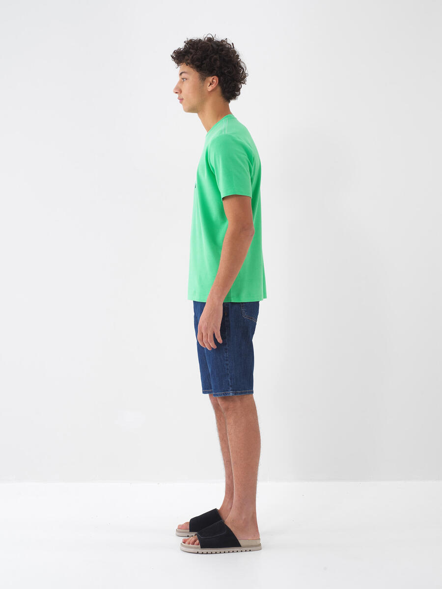 Yeşil Regular Fit Pamuklu Tişört - 4