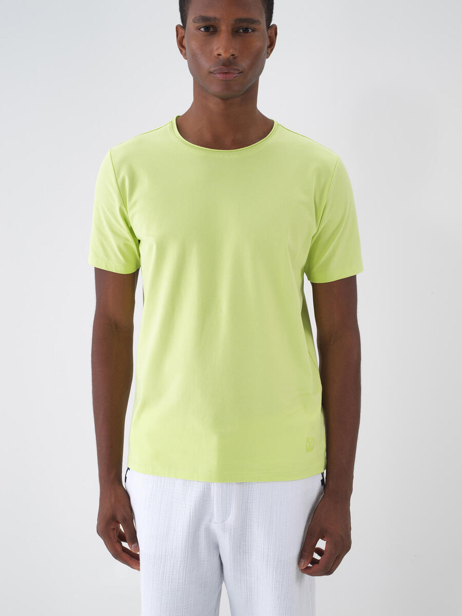 Yeşil Slim Fit Pamuklu Tişört