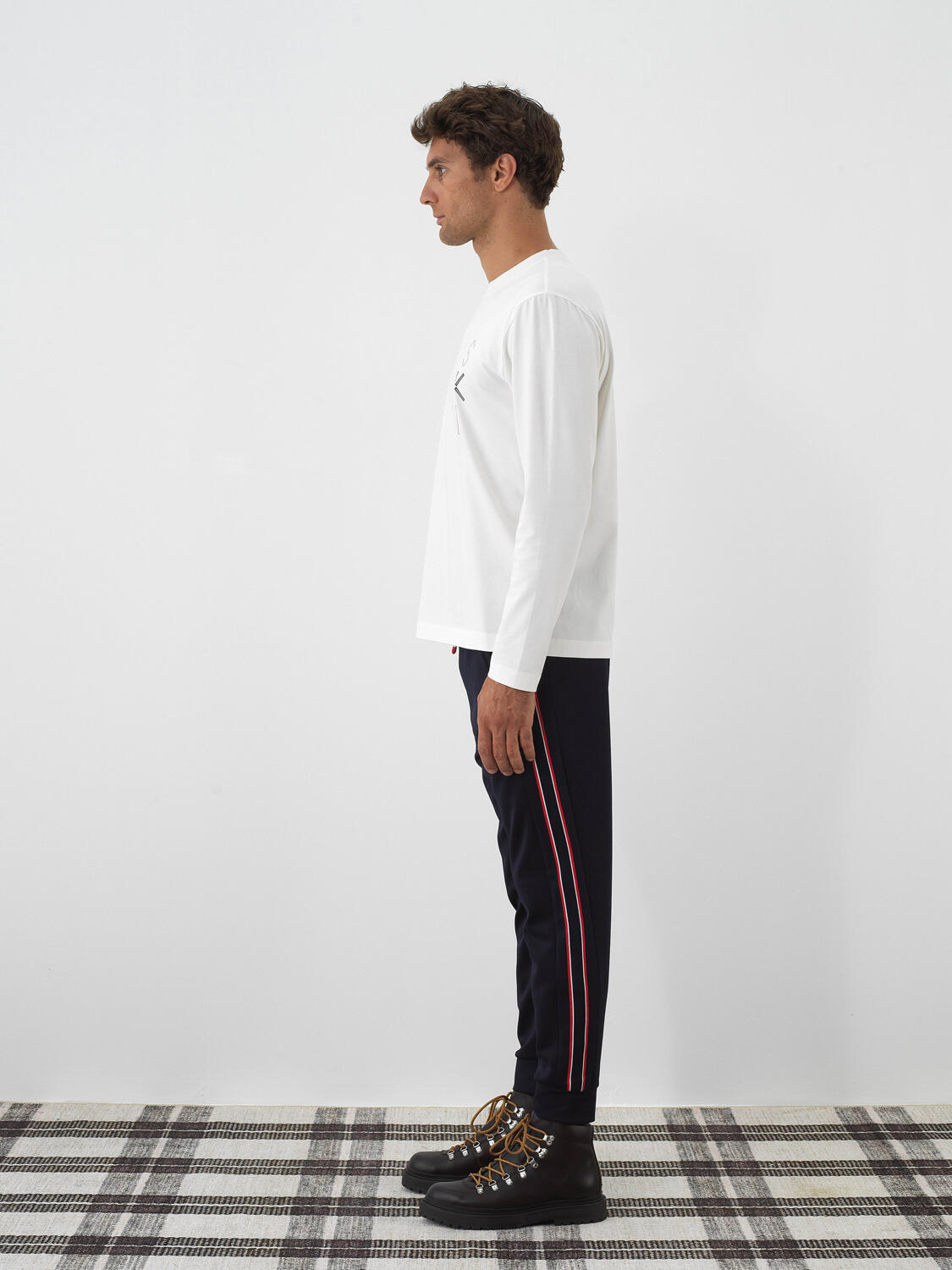 Ekru Pamuk Dokulu Regular Fit Uzun Kollu Tişört - 3