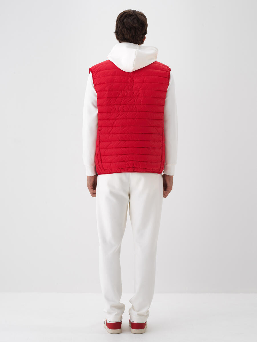 Kırmızı Formunu Koruyan Regular Fit Yelek - 5