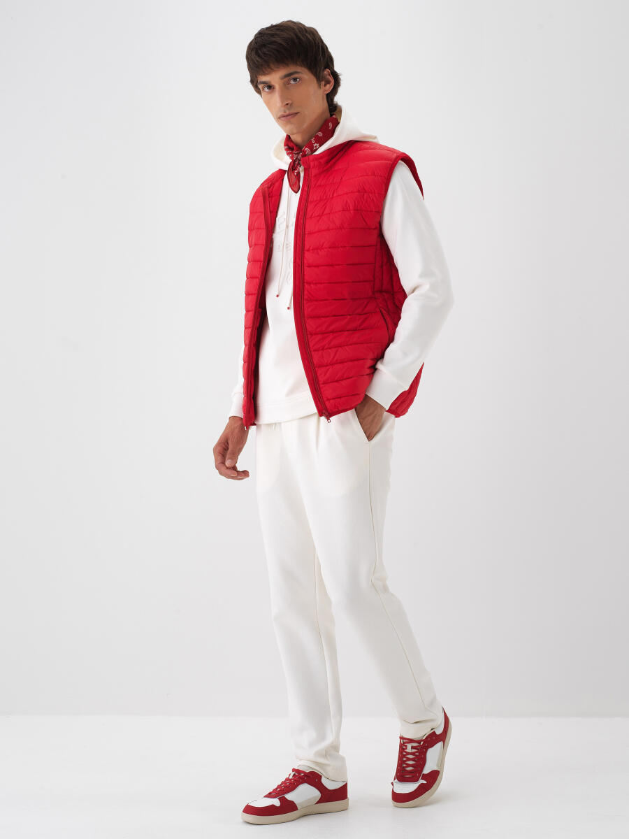 Kırmızı Formunu Koruyan Regular Fit Yelek - 3