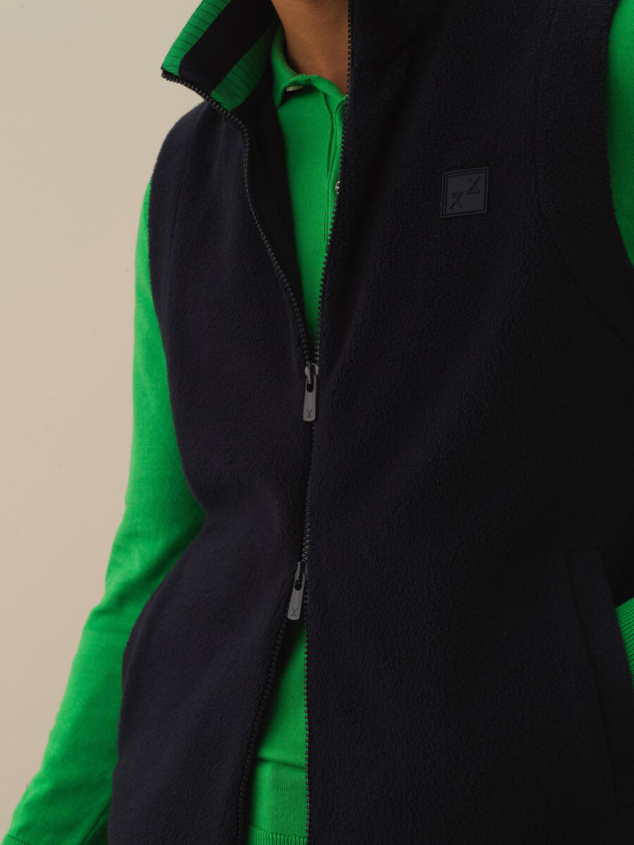 Lacivert Pamuk Dokulu Regular Fit Yelek - 3