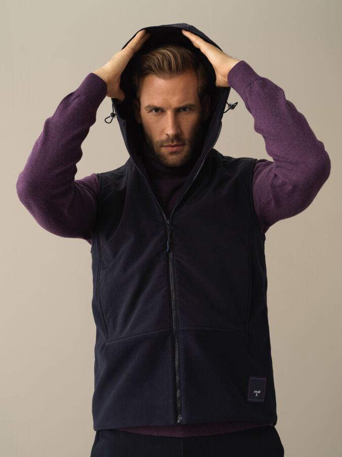 Lacivert Formunu Koruyan Regular Fit Polar Yelek - Xint