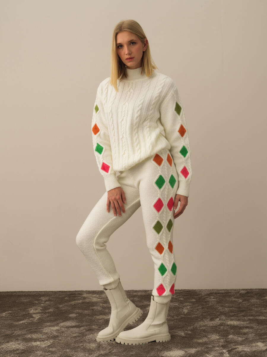 High Waist Oversized Knit Pants - 3