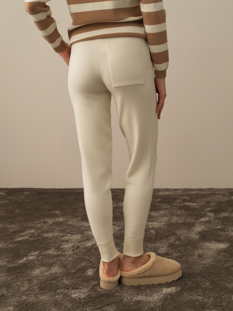 High Waist Regular Fit Knit Pants - 4