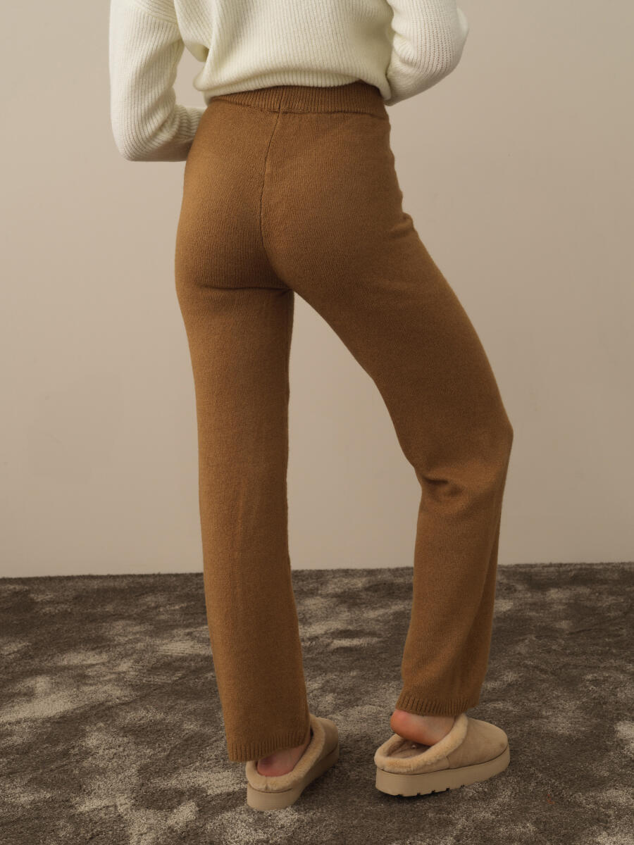 High Waist Regular Fit Knit Pants - 4