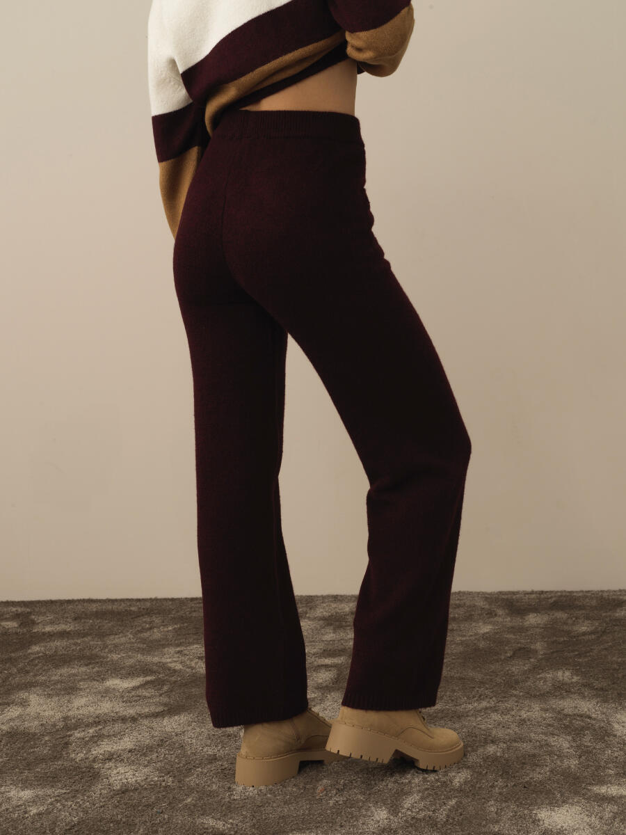 High Waist Regular Fit Knit Pants - 4