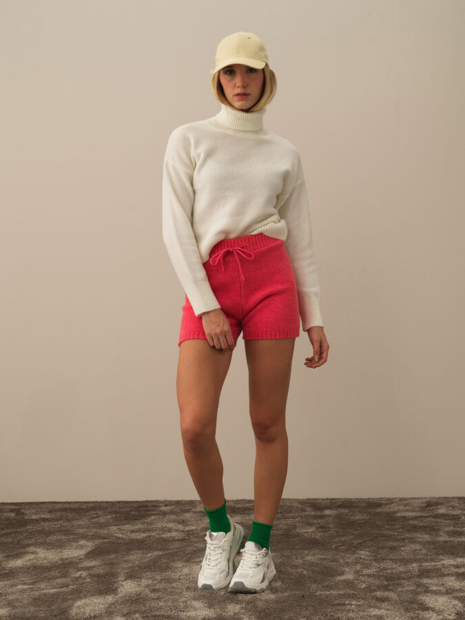 High Waist Regular Fit Knit Shorts - Xint