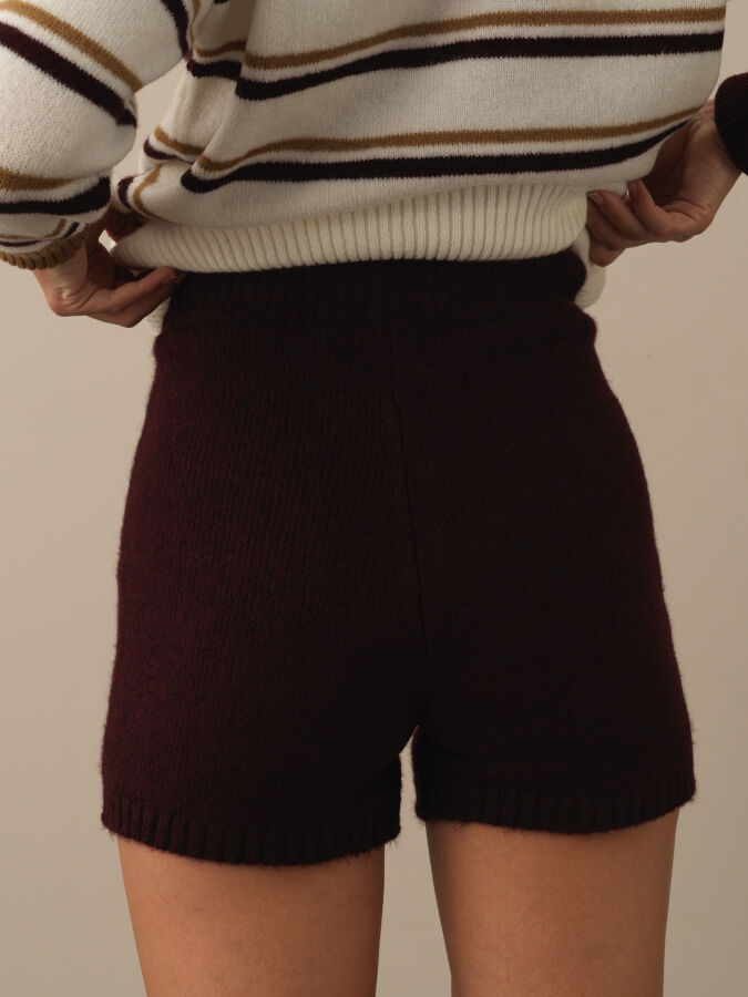 High Waist Regular Fit Knit Shorts - Xint