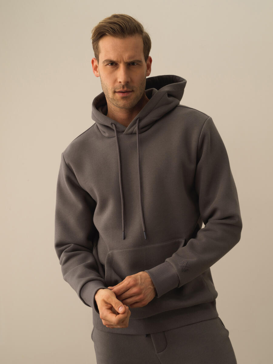 Hooded Regular Fit Basic Sweatshirt - 1