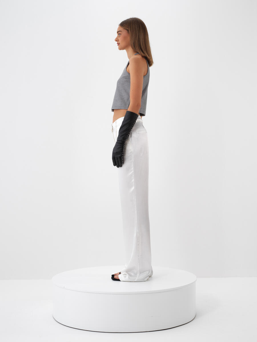 Antrasit Işıltılı Sim Detaylı Slim Fit Atlet - 3