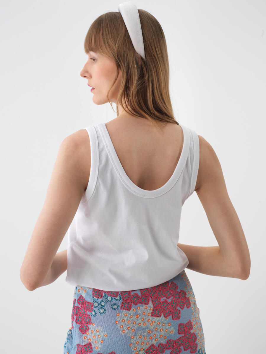 Beyaz Regular Fit Pamuklu Atlet - 3