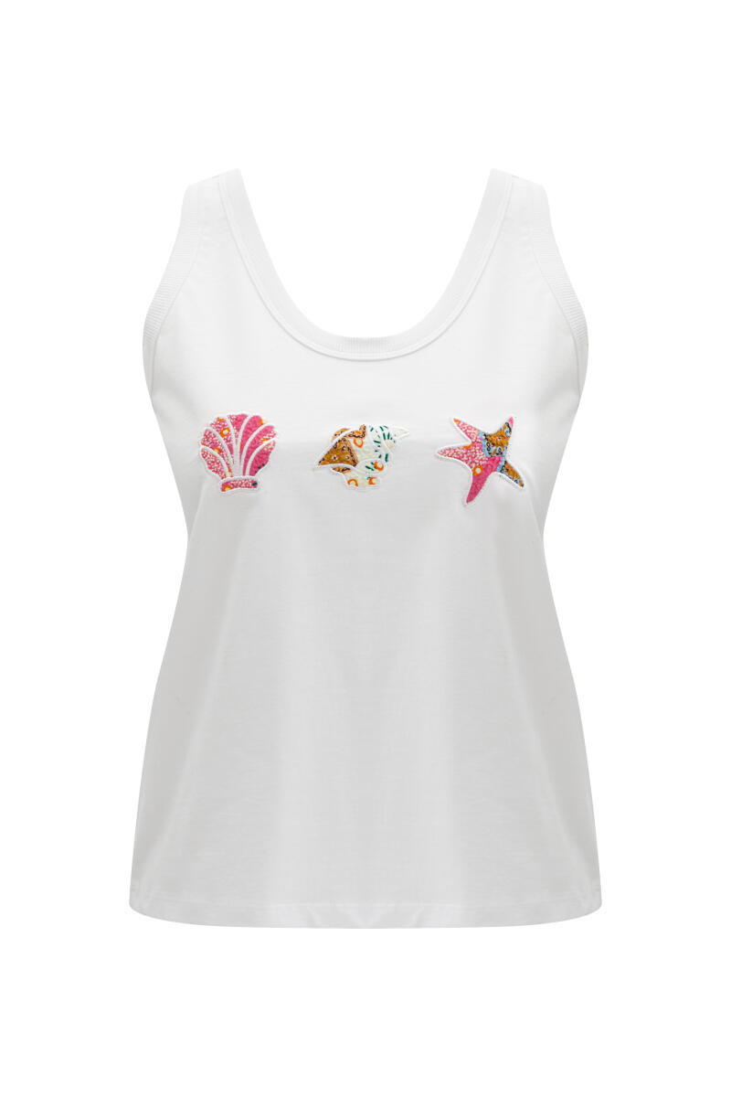 Beyaz Regular Fit Pamuklu Atlet - 5