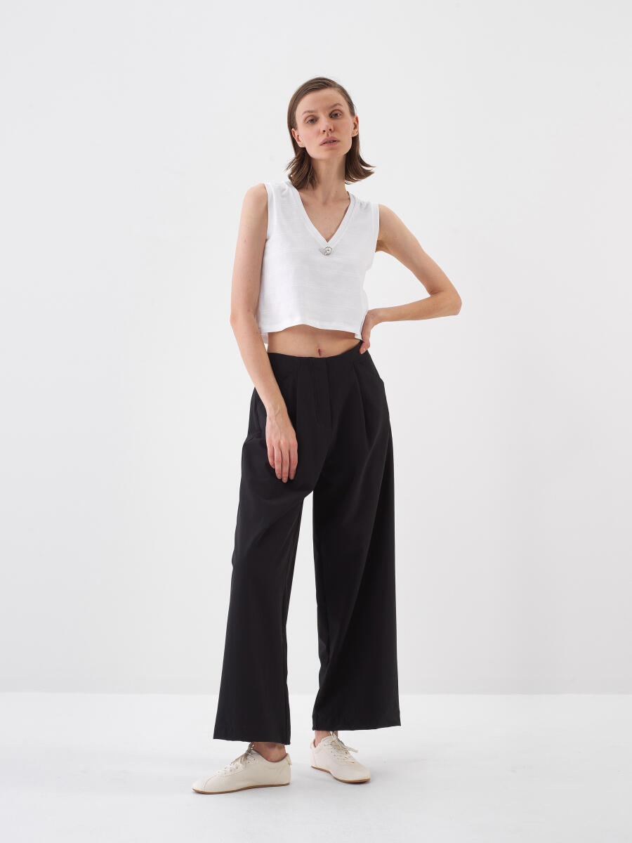 Beyaz Slim Fit Pamuklu Atlet - 2