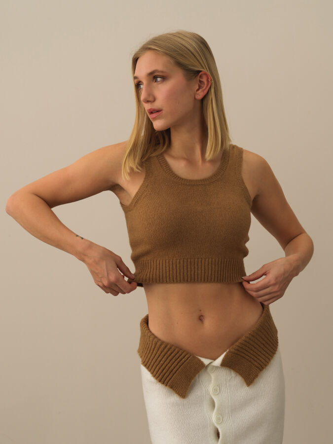 Camel Lüks Pamuk Dokulu Regular Fit Atlet - Xint