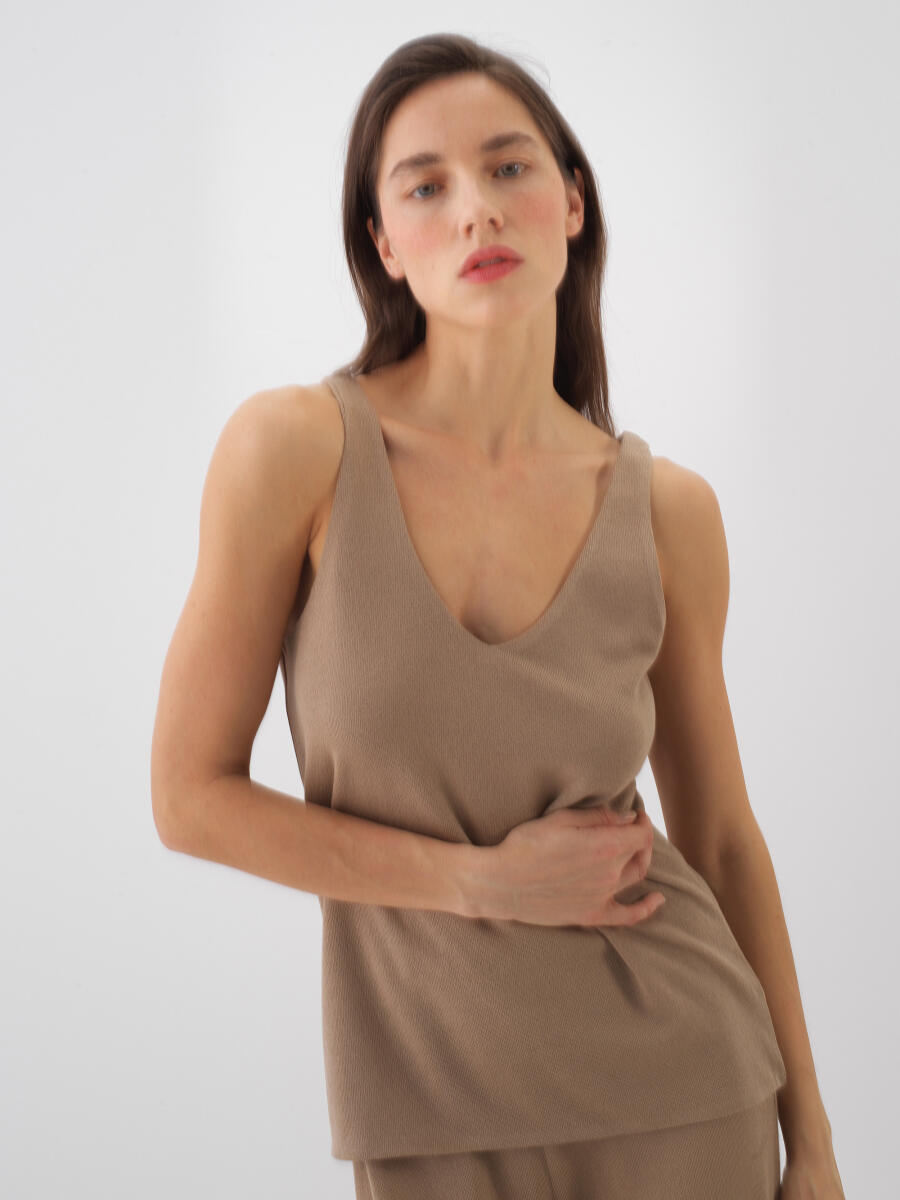 Camel Regular Fit Pamuklu Atlet