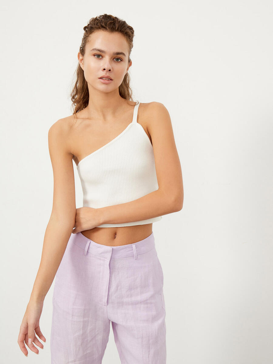 Ekru Slim Fit Pamuklu Atlet