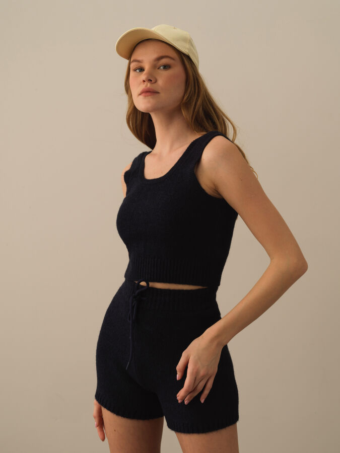 Lacivert Lüks Pamuk Dokulu Regular Fit Atlet - Xint