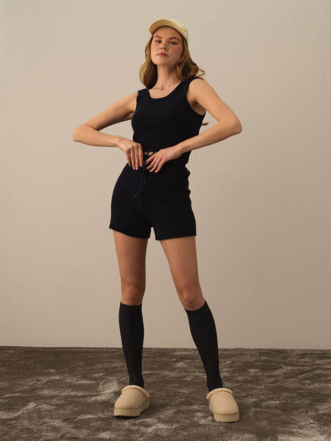 Lacivert Lüks Pamuk Dokulu Regular Fit Atlet - Xint