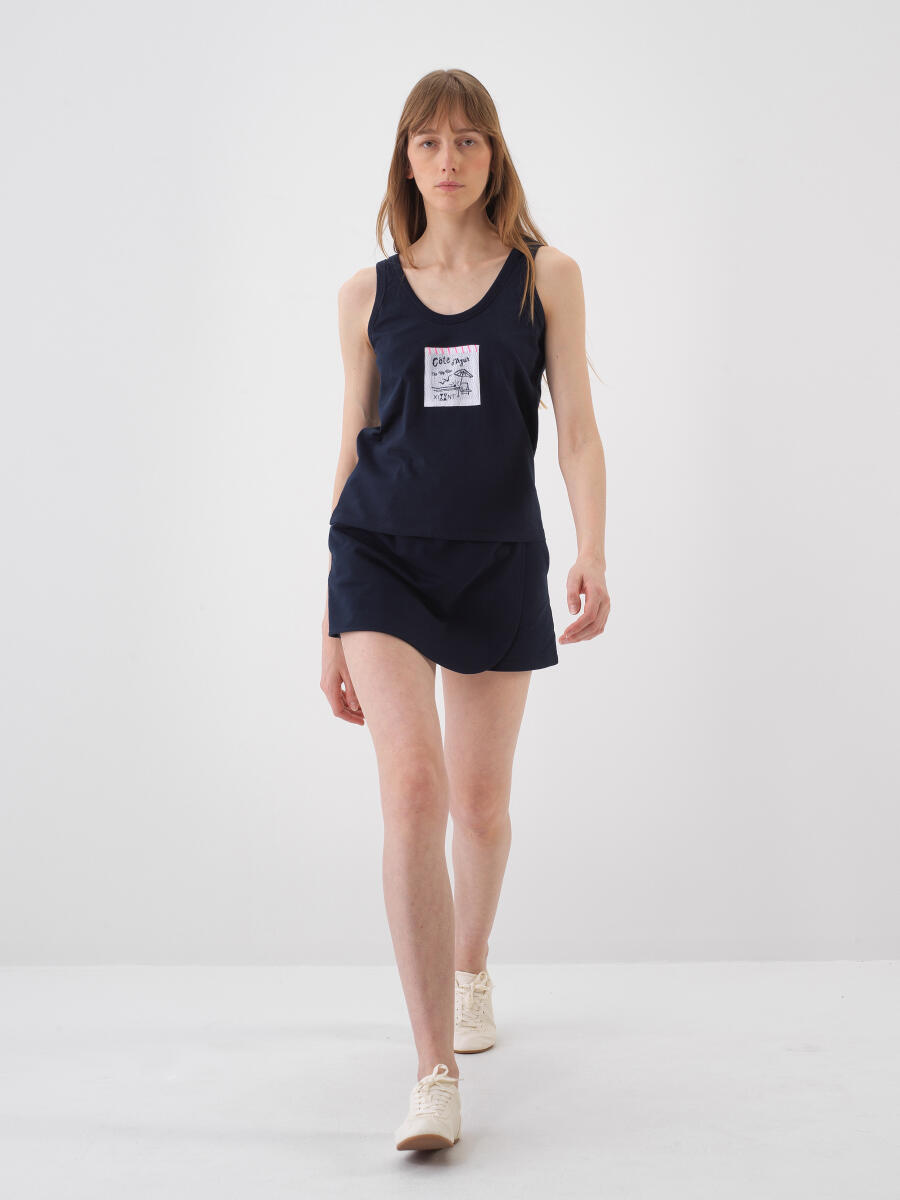 Lacivert Regular Fit Pamuklu Atlet - 2