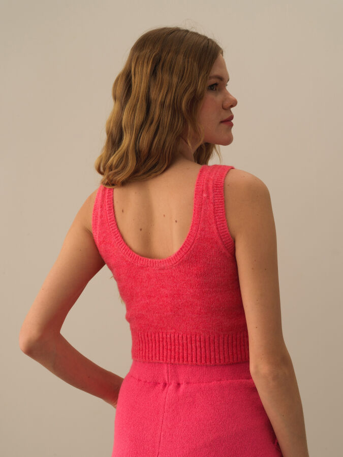 Pembe Lüks Pamuk Dokulu Regular Fit Atlet - Xint