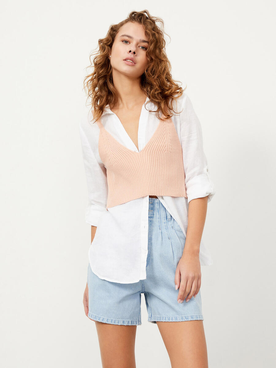 Pudra Rengi Slim Fit Pamuklu Atlet - 3