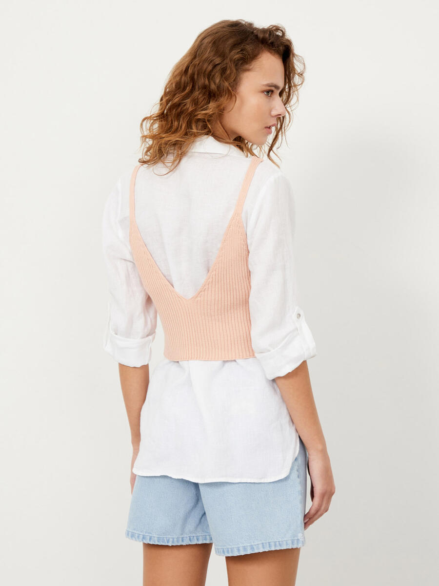 Pudra Rengi Slim Fit Pamuklu Atlet - 5