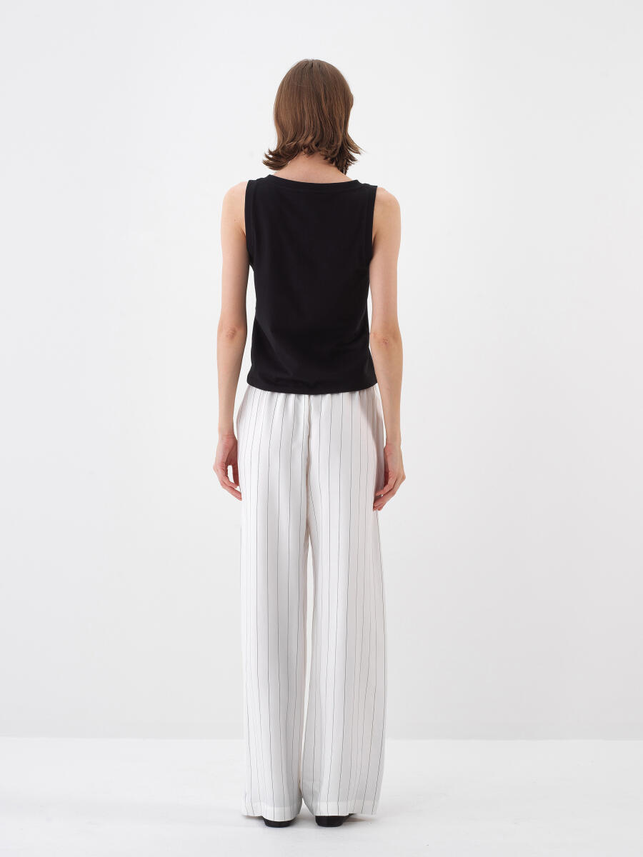 Siyah Regular Fit Pamuklu Atlet - 7