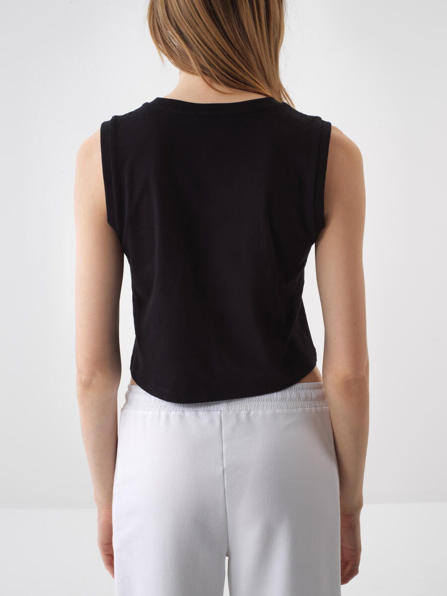 Siyah Slim Fit Pamuklu Atlet - 4