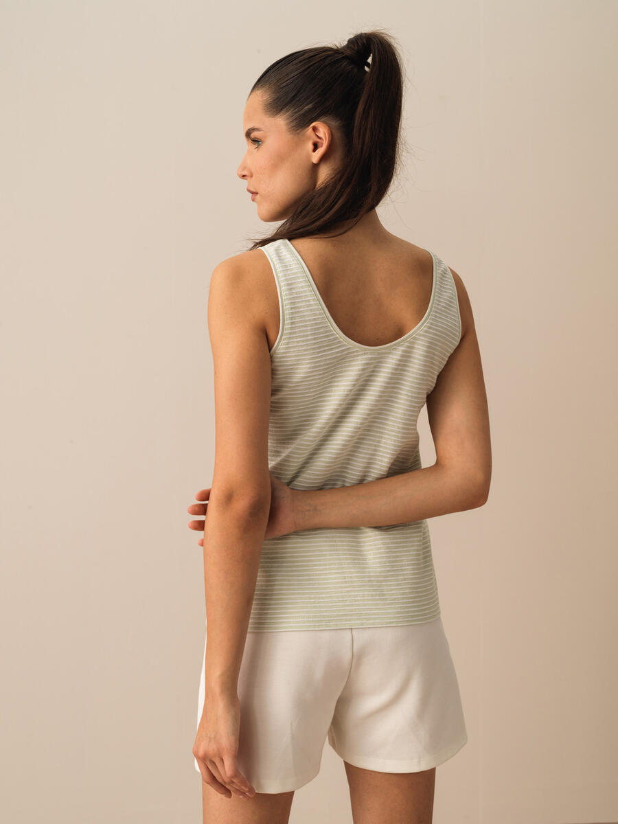 Yeşil Regular Fit Pamuklu Atlet - 3