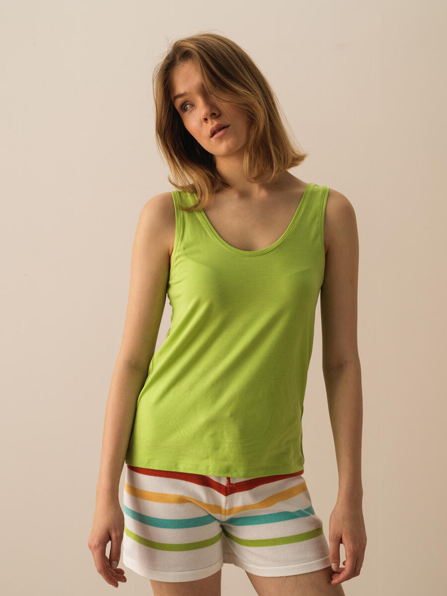 Yeşil Regular Fit Pamuklu Atlet