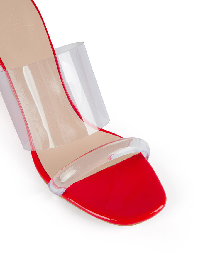 Kırmızı Neolit Taban Deri Terlik - Xint