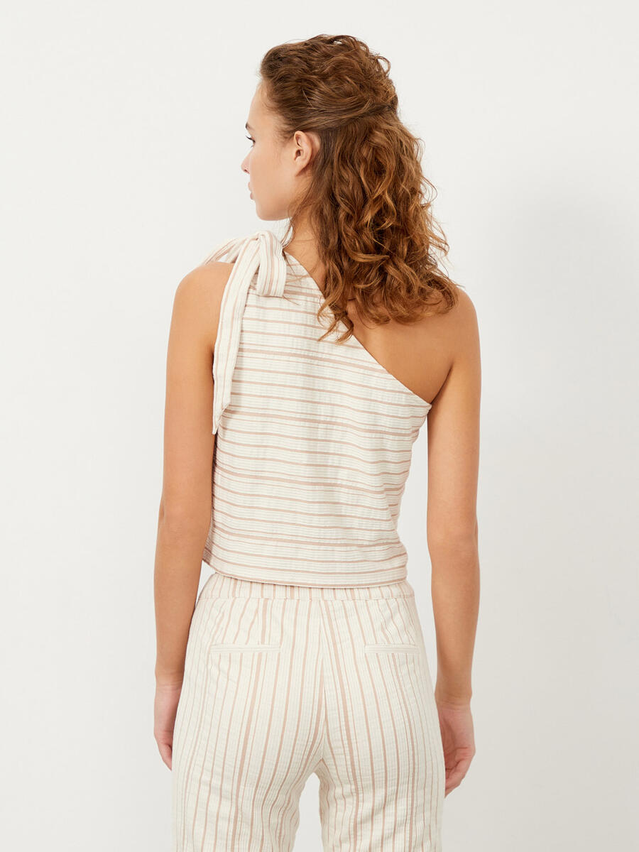 Bej Regular Fit Pamuklu Bluz - 4