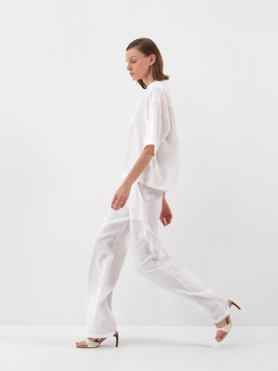 Beyaz Oversize Bluz - 3