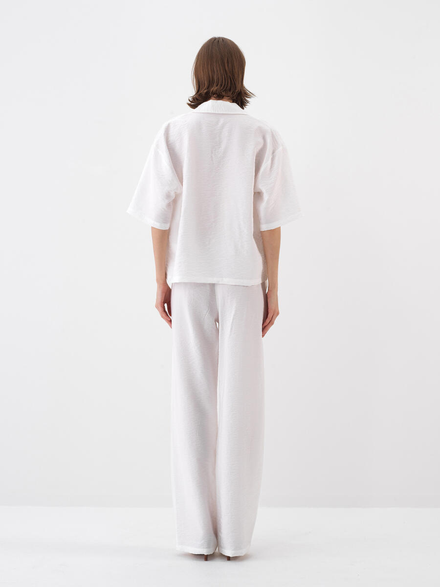 Beyaz Oversize Bluz - 6