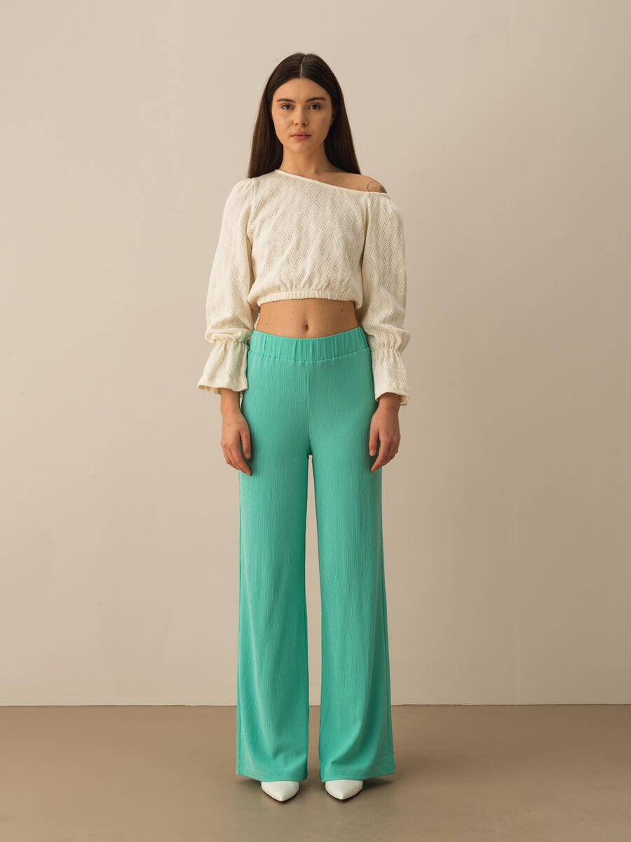 Beyaz Oversize Pamuklu Bluz - 2