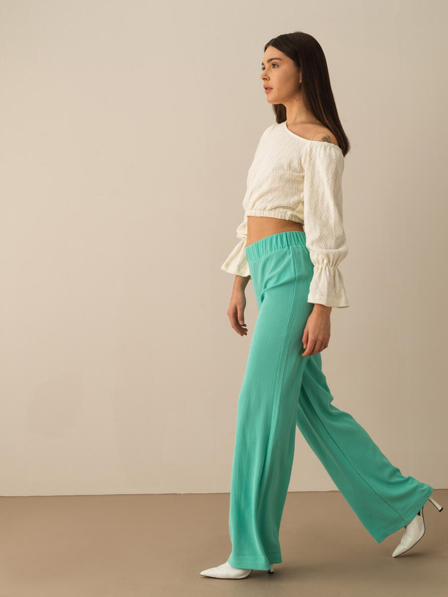 Beyaz Oversize Pamuklu Bluz - 3