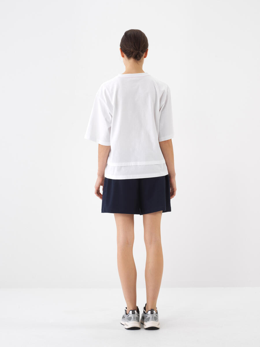 Beyaz Oversize Pamuklu Bluz - 4