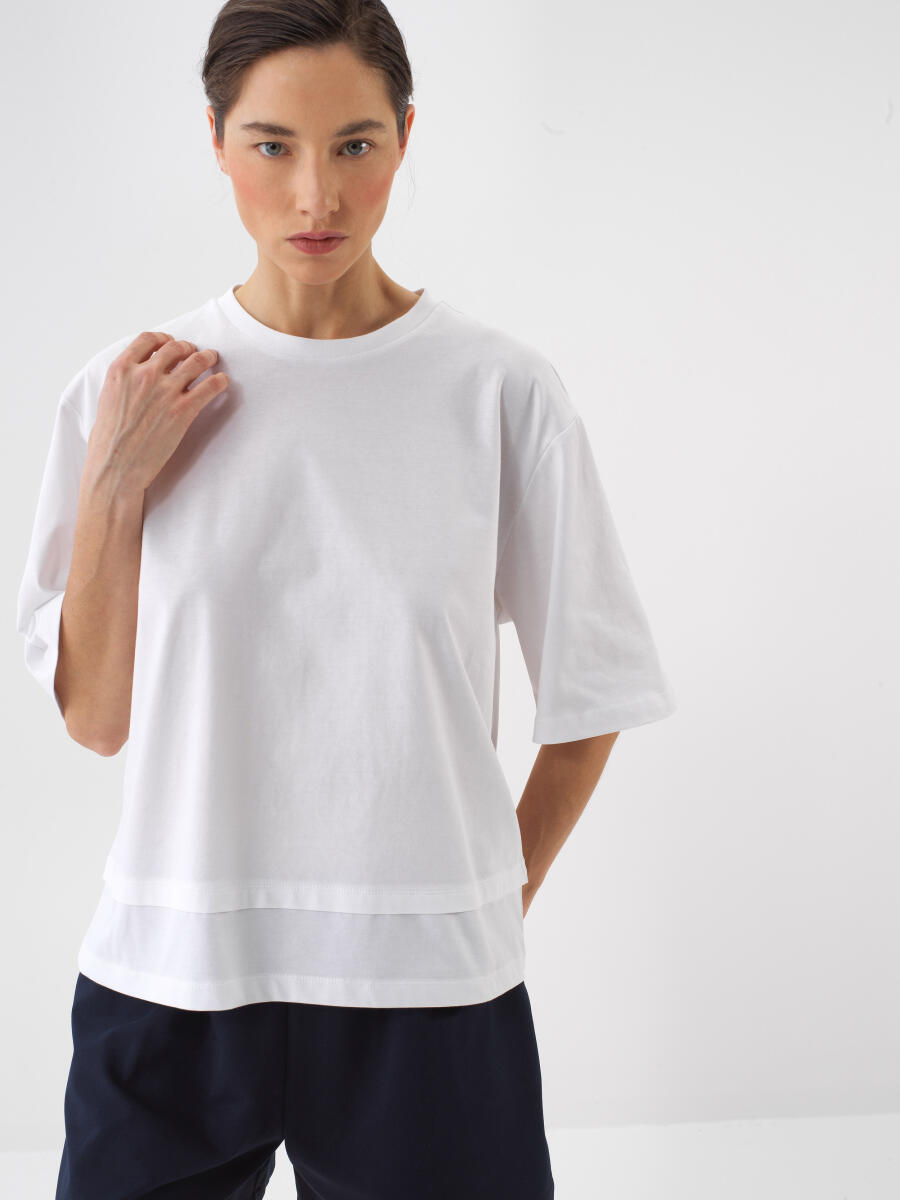 Beyaz Oversize Pamuklu Bluz