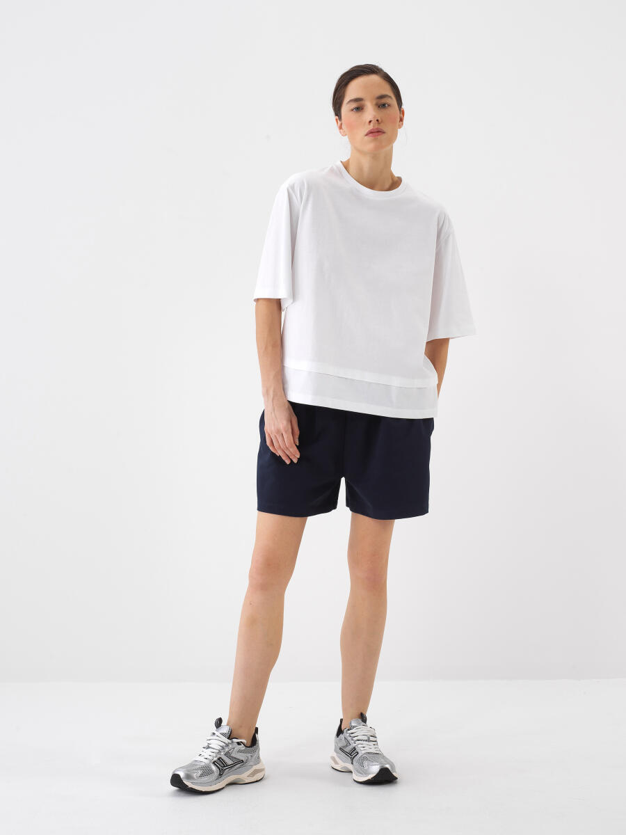 Beyaz Oversize Pamuklu Bluz - 2