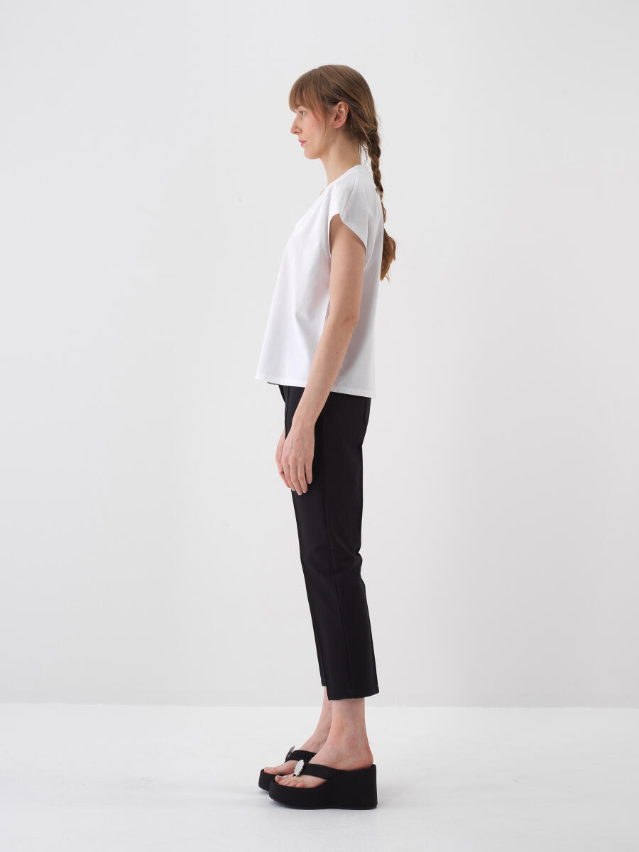 Beyaz Oversize Pamuklu Bluz - 3