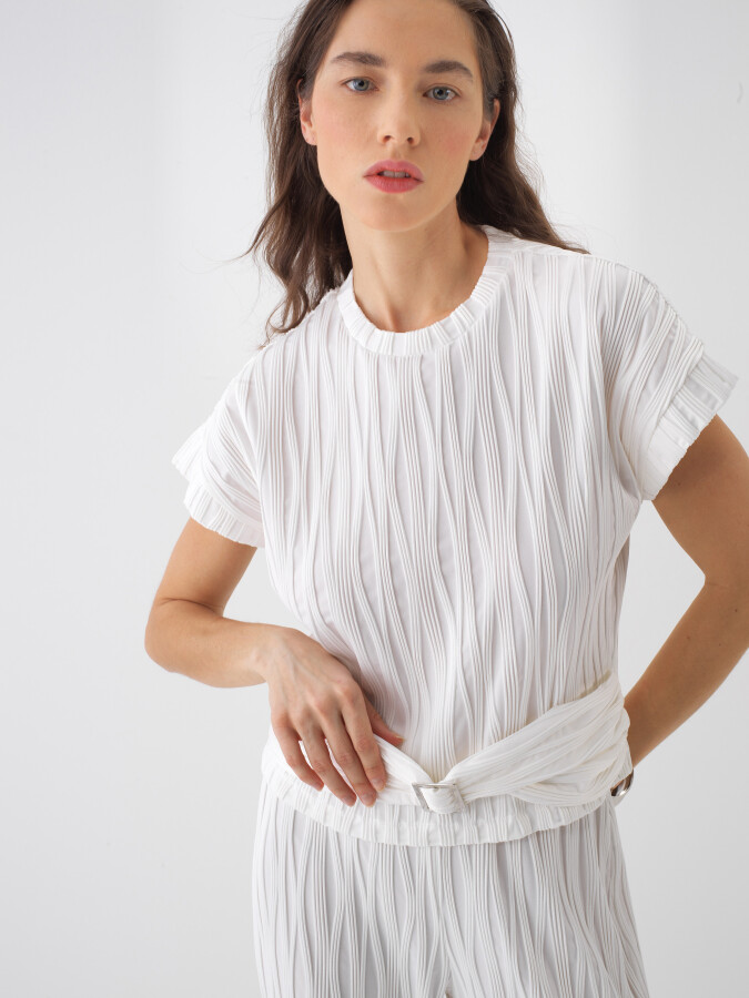Beyaz Regular Fit Bluz - Xint
