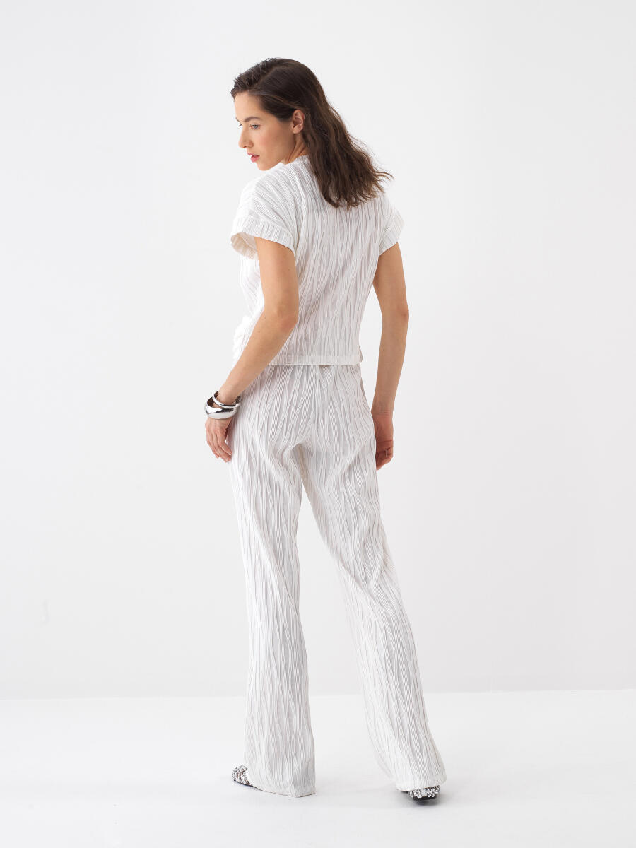 Beyaz Regular Fit Bluz - 5