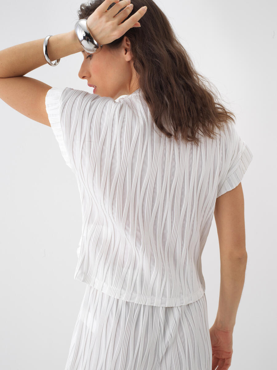 Beyaz Regular Fit Bluz - 4