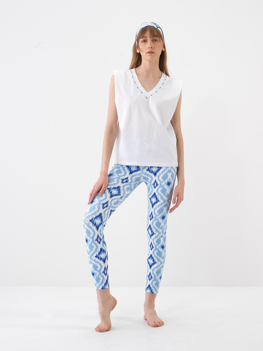 Beyaz Regular Fit Keten Bluz - 2