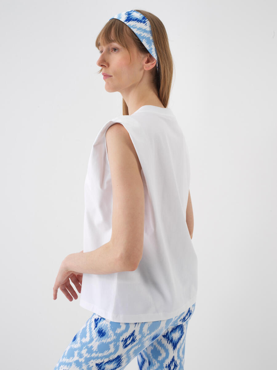 Beyaz Regular Fit Keten Bluz - 3