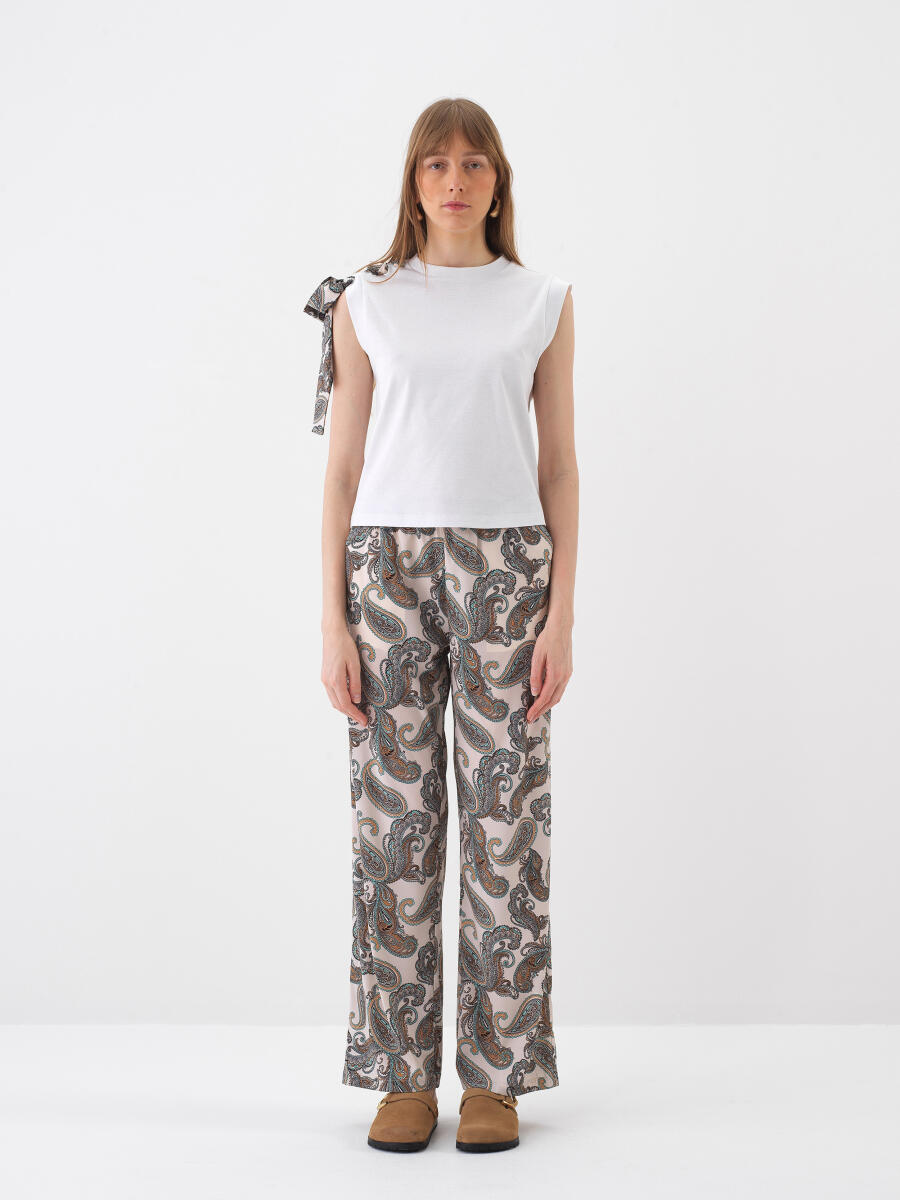Beyaz Regular Fit Pamuklu Bluz - 2