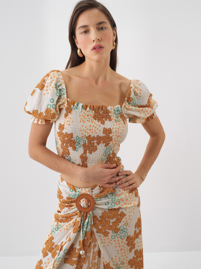 Beyaz Slim Fit Pamuklu Bluz - Xint