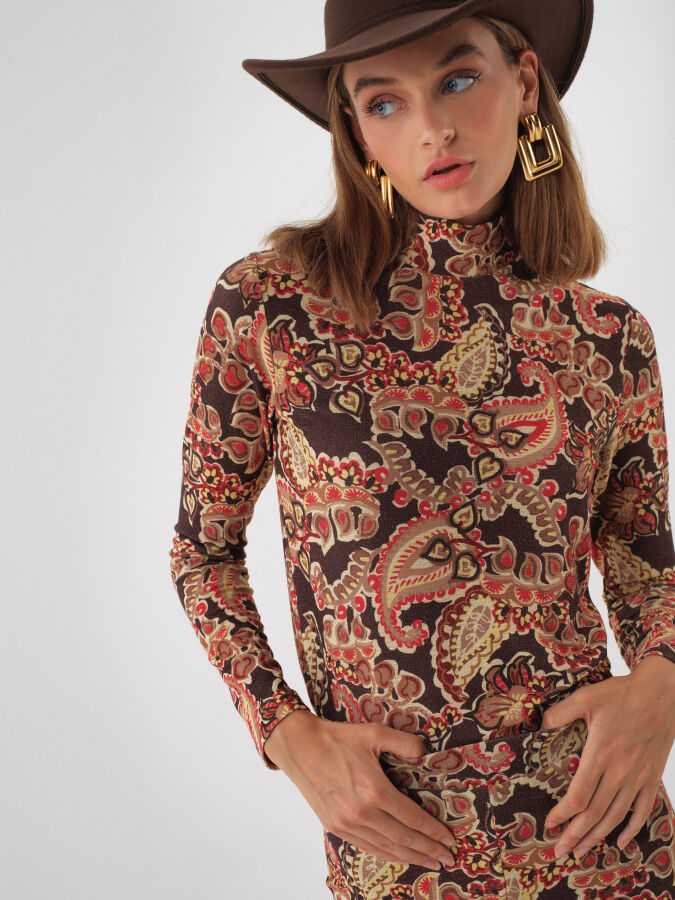 Camel Işıltılı Sim Detaylı Slim Fit Bluz - Xint