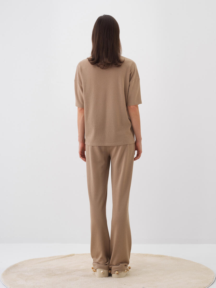 Camel Oversize Pamuklu Bluz - 5